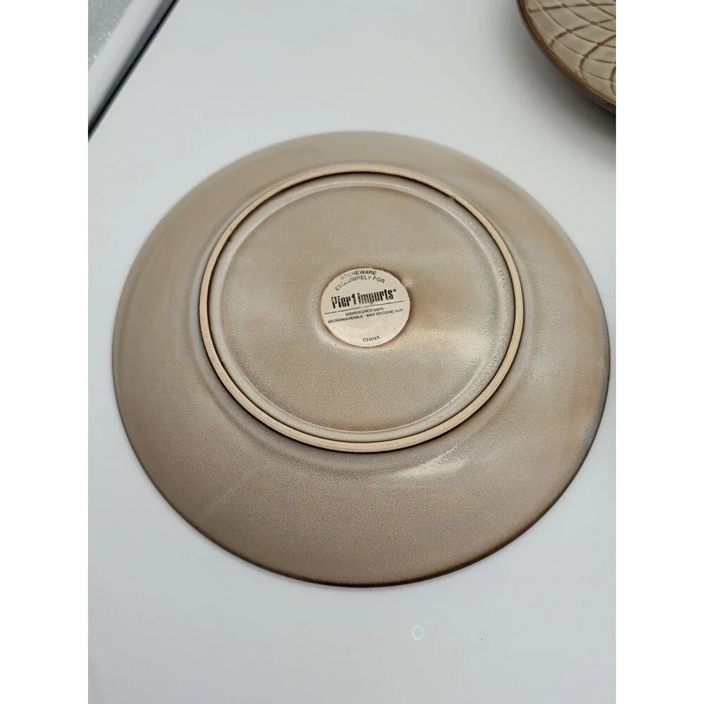 Pier 1 Reactive Geometric Spiral Design Salad Plates 8